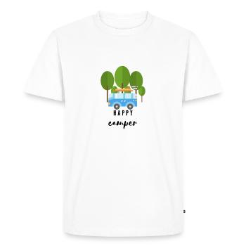 happy camper - road trip - - Men's Premium Organic T-Shirt - white - Front - Nico (187cm)