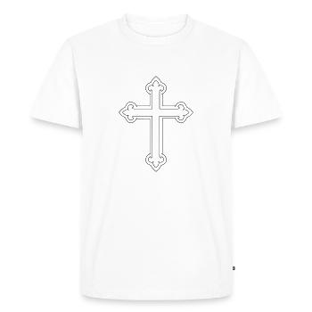 cross - Men's Premium Organic T-Shirt - white - Front - Nico (187cm)