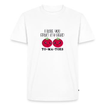Je t'aime de ma tête TO-MA-TOES - T-shirt Premium bio Homme - blanc - Devant - Nico (187cm)