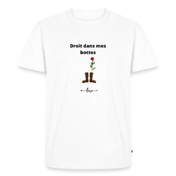 Droit dans mes bottes - T-shirt Premium bio Homme - blanc - Devant - Nico (187cm)