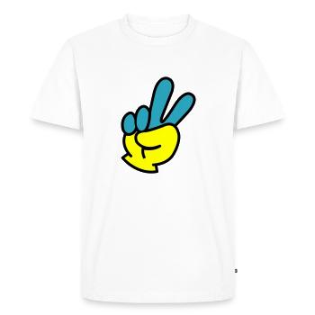 Peace Hand Ukraine - Men's Premium Organic T-Shirt - white - Front - Nico (187cm)