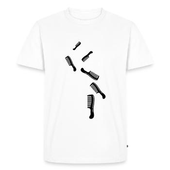 Icône de coiffeur peigne - T-shirt Premium bio Homme - blanc - Devant - Nico (187cm)