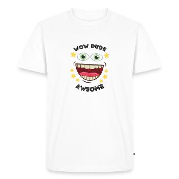 wow mec - T-shirt Premium bio Homme - blanc - Devant - Nico (187cm)