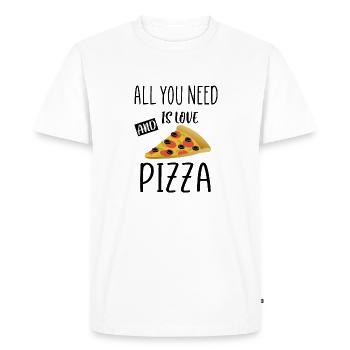all you need is love and pizza quote - Men's Premium Organic T-Shirt - white - Front - Nico (187cm)