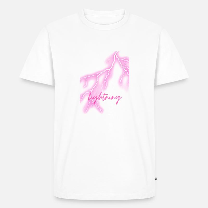 lightning - Männer Premium Bio T-Shirt - Weiß