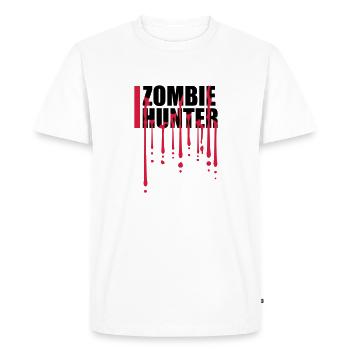 Chasseur de zombies Citation d’Halloween - T-shirt Premium bio Homme - blanc - Devant - Nico (187cm)