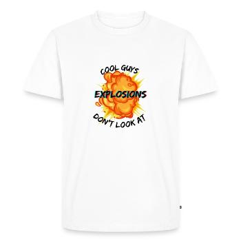 Les mecs cool ne regardent pas Explosions - T-shirt Premium bio Homme - blanc - Devant - Nico (187cm)