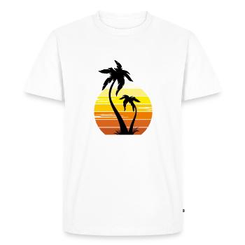 Palm trees at sunset - Men's Premium Organic T-Shirt - white - Front - Nico (187cm)