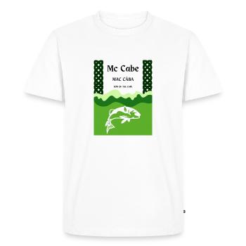 Nom de famille Mc Cabe - T-shirt Premium bio Homme - blanc - Devant - Nico (187cm)