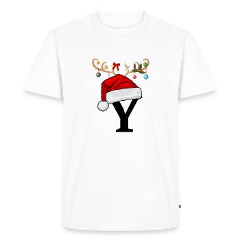 Lettre Y bonnet de Noël - T-shirt Premium bio Homme - blanc - Devant - Nico (187cm)
