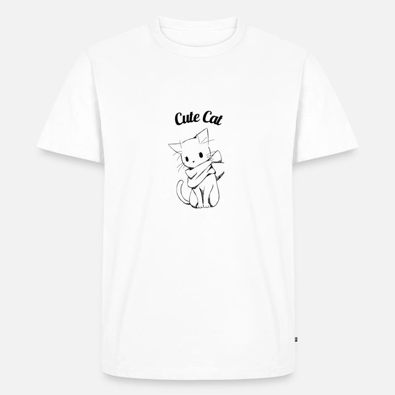 Katze - Männer Premium Bio T-Shirt - Weiß
