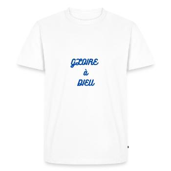 le créateur - T-shirt Premium bio Homme - blanc - Devant - Nico (187cm)