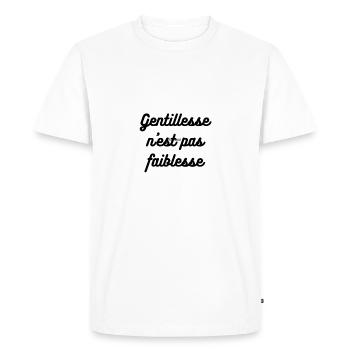 Education civique - T-shirt Premium bio Homme - blanc - Devant - Nico (187cm)