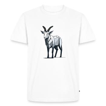 Minimalistic Goat - Men's Premium Organic T-Shirt - white - Front - Nico (187cm)