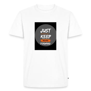 Weißes und braunes minimalistisches Kaffee-T-Shirt-Design - Männer Premium Bio T-Shirt - Weiß - Vorne - Nico (187cm)