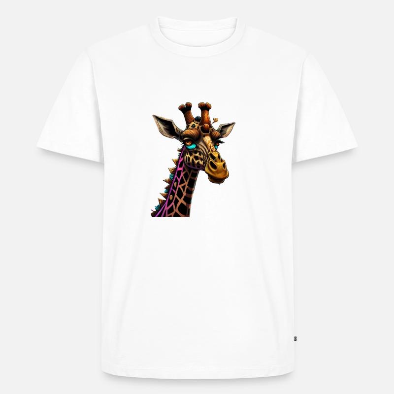 Graffiti Giraffe - Männer Premium Bio T-Shirt - Weiß