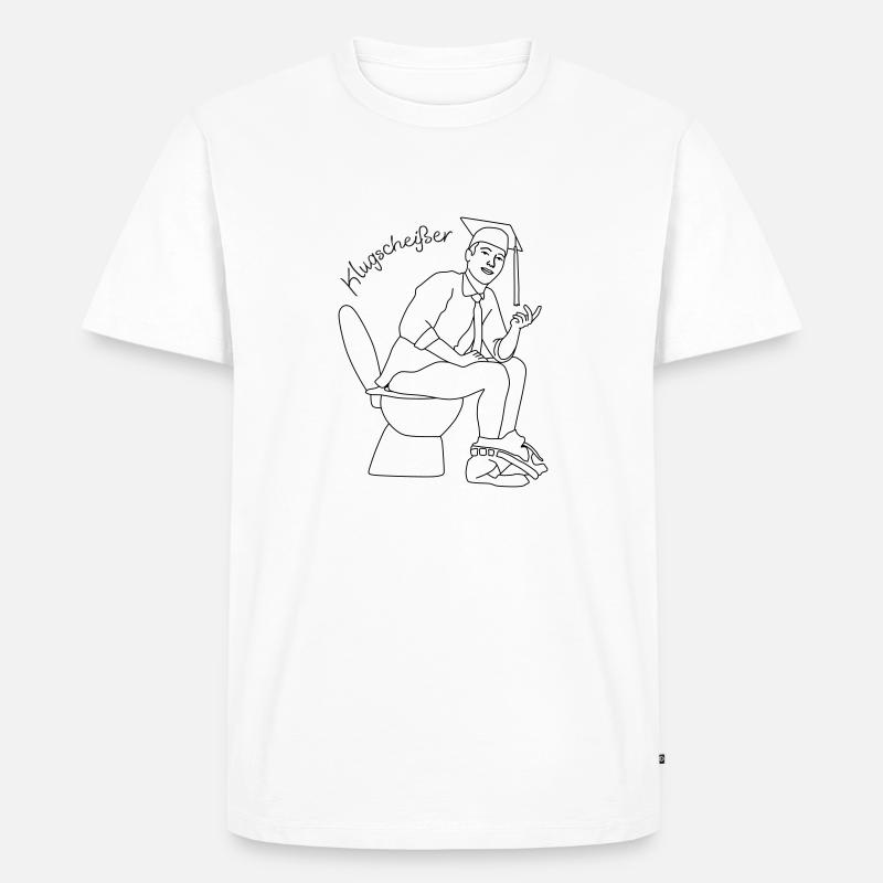 klugscheisser 5 - Männer Premium Bio T-Shirt - Weiß