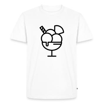 Coupe glacée à la crème glacée avec trois variétés - T-shirt Premium bio Homme - blanc - Devant - Nico (187cm)