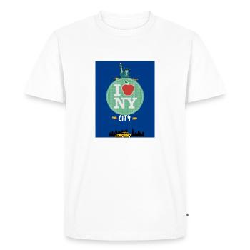 I love new york - T-shirt Premium bio Homme - blanc - Devant - Nico (187cm)