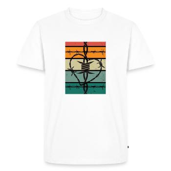 Coeur en fil de fer Stchelwire - T-shirt Premium bio Homme - blanc - Devant - Nico (187cm)