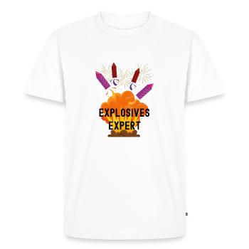 Explosives Expert New Year´s Eve Happy New Year - Men's Premium Organic T-Shirt - white - Front - Nico (187cm)