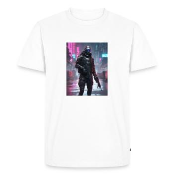 Guerrier dystopique - T-shirt Premium bio Homme - blanc - Devant - Nico (187cm)