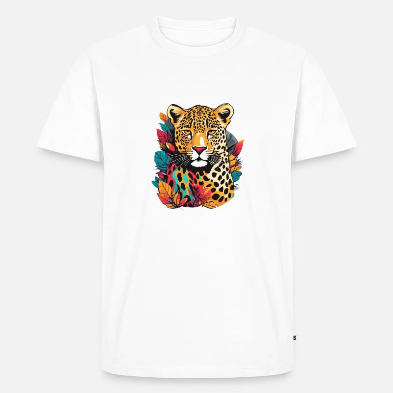 Leopard - Männer Premium Bio T-Shirt - Weiß