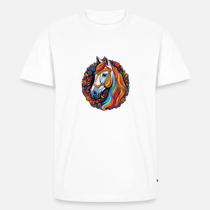 Pferd - Männer Premium Bio T-Shirt - Weiß