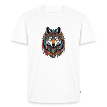 Gray wolf - Men's Premium Organic T-Shirt - white - Front - Nico (187cm)