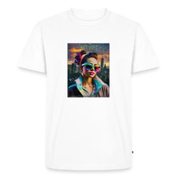 Ambiance de la ville - T-shirt Premium bio Homme - blanc - Devant - Nico (187cm)