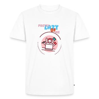 Pretty lazy of me. Lazy me. - Men's Premium Organic T-Shirt - white - Front - Nico (187cm)