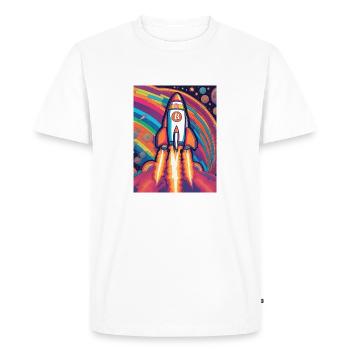 Bitcoin to the moon - Men's Premium Organic T-Shirt - white - Front - Nico (187cm)