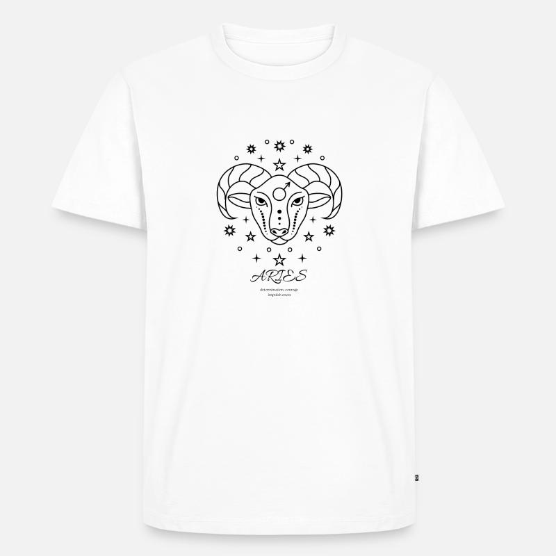 Sternzeichen Widder Design - Männer Premium Bio T-Shirt - Weiß