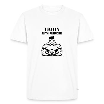 Train With Purpose - Men's Premium Organic T-Shirt - white - Front - Nico (187cm)