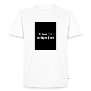la typographie représente l’inscription - T-shirt Premium bio Homme - blanc - Devant - Nico (187cm)