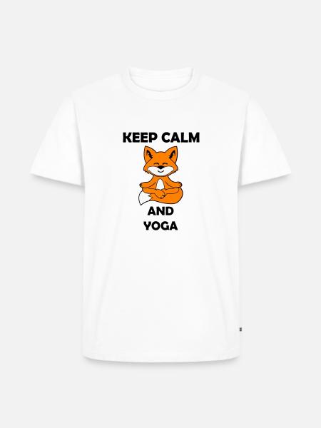 Yoga Fox Keep Calm - Men's Premium Organic T-Shirt - white