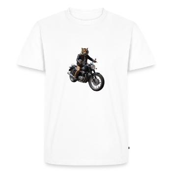 Tigre motard - T-shirt Premium bio Homme - blanc - Devant - Nico (187cm)