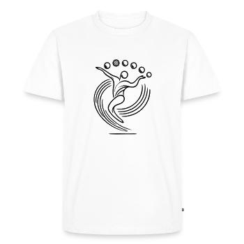 Logo du jongleur de jonglerie - T-shirt Premium bio Homme - blanc - Devant - Nico (187cm)