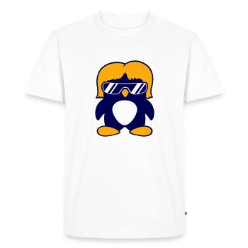 Pingouin Dame Cheveux Femme Fille Lunettes de soleil - T-shirt Premium bio Homme - blanc - Devant - Nico (187cm)