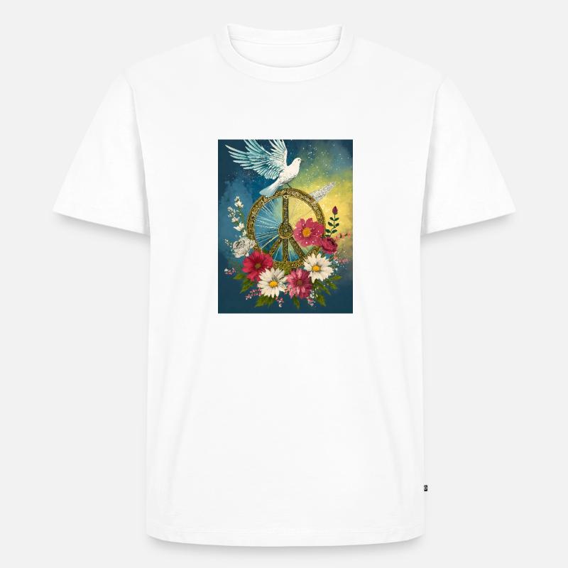 Frieden - Männer Premium Bio T-Shirt - Weiß