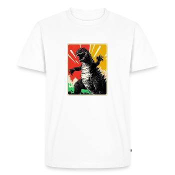 Japon Monster Kaiju Dino Dinosaur Saga Film - T-shirt Premium bio Homme - blanc - Devant - Nico (187cm)