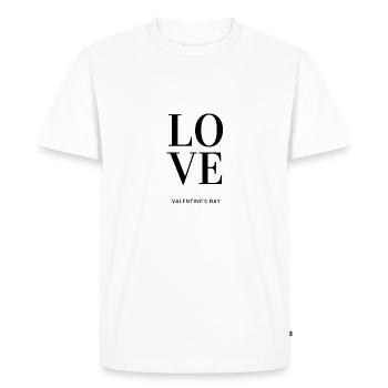 Happy Valentine : Le T-shirt qui répand l'amour - Men's Premium Organic T-Shirt - white - Front - Nico (187cm)