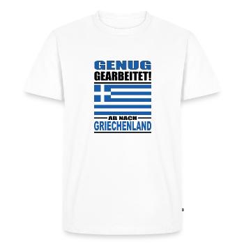 Assez de travail en Grèce - T-shirt Premium bio Homme - blanc - Devant - Nico (187cm)