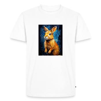 Le lapin dans l’art numérique - T-shirt Premium bio Homme - blanc - Devant - Nico (187cm)