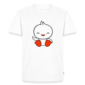 Canard s’assied amicalement salutation heureuse agitant - T-shirt Premium bio Homme - blanc - Devant - Nico (187cm)