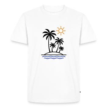 Island Summer Palm Trees - Men's Premium Organic T-Shirt - white - Front - Nico (187cm)