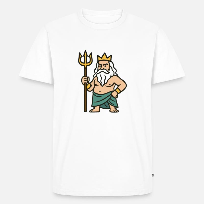 poseidon comic - Männer Premium Bio T-Shirt - Weiß