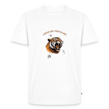 Réveillez le tigre qui sommeille en vous ! - T-shirt Premium bio Homme - blanc - Devant - Nico (187cm)