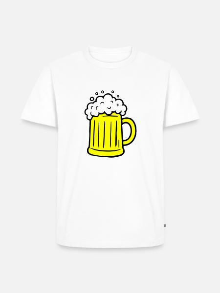 Bier Comic Bierglas - Männer Premium Bio T-Shirt - Weiß