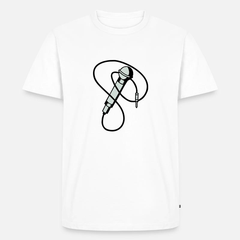 microphone - Männer Premium Bio T-Shirt - Weiß